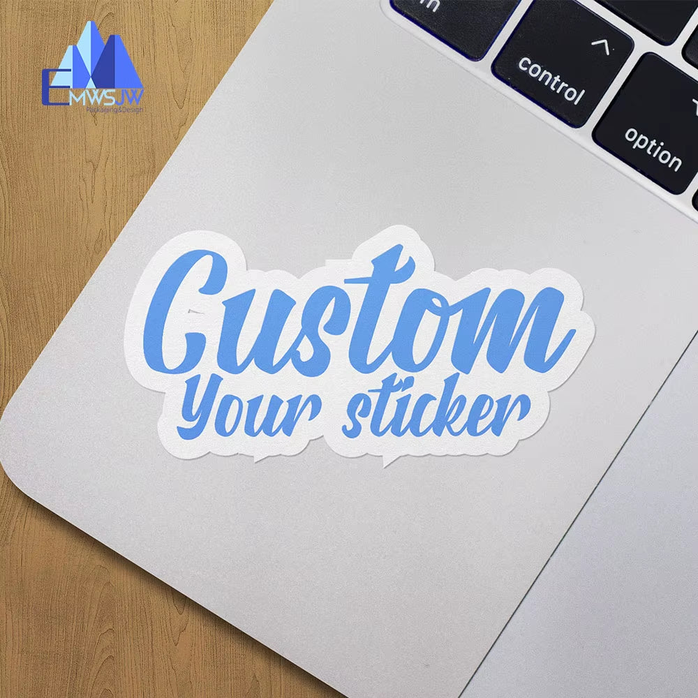 100Pcs Die-Cut Custom LOGO Sticker Brand Wedding Iabel Birthdays Baptism Stickers Design Your Own Stickers Personalize Stickers