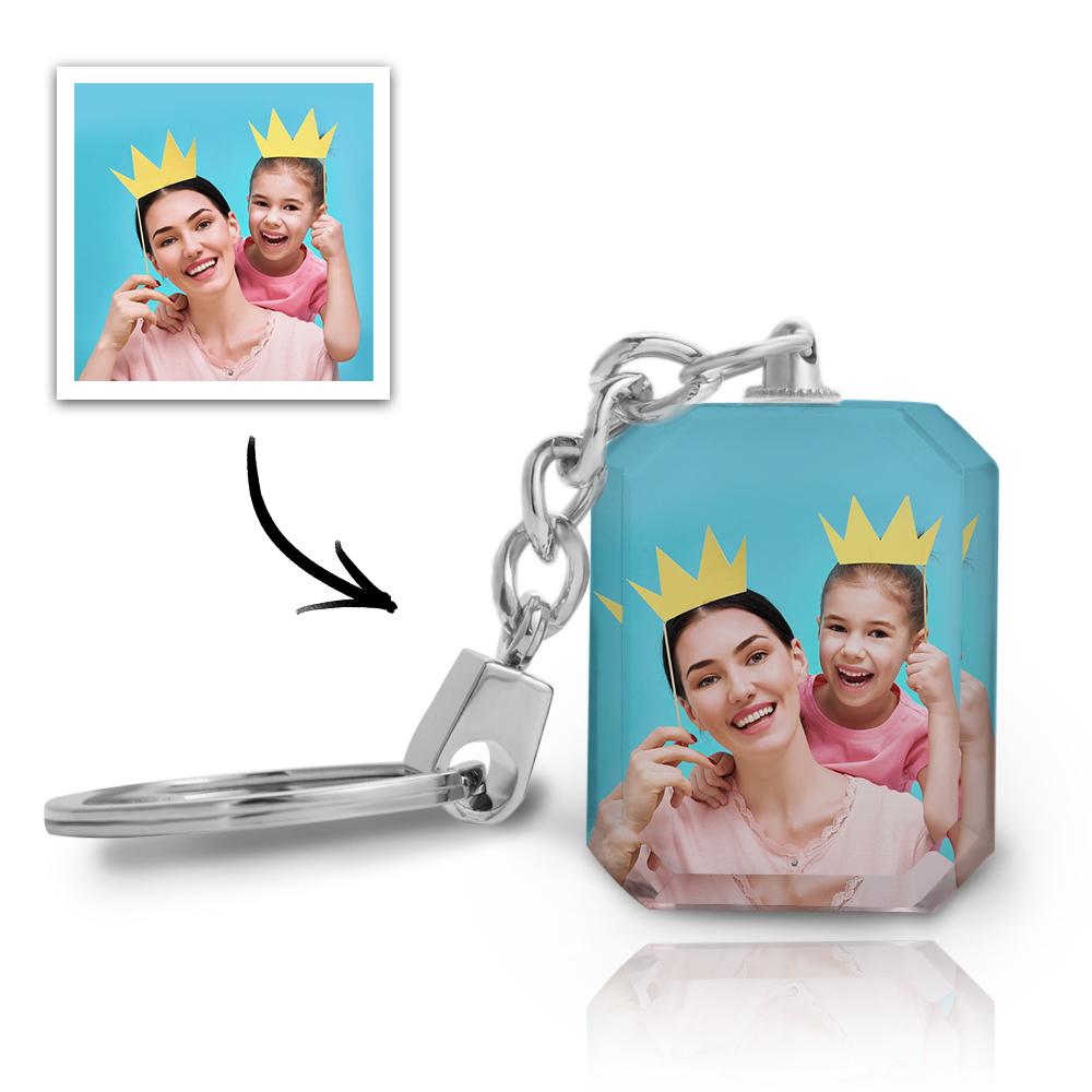 Customized Double Side Crystal Keychain With 2 Photos