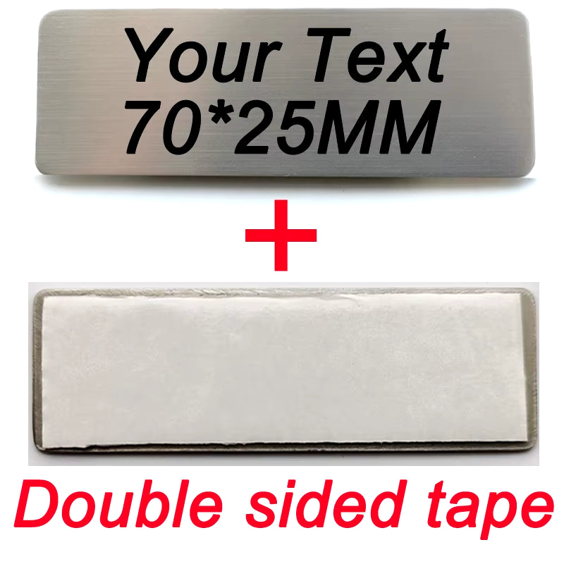 7*2.5CM Engraved Your Logo Text Plate Custom Badge Personalize Brooch Pin Double Sided Tape Magnet ID Door Wall Mailbox Name Tag