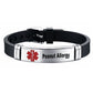 Medical Alert ID Bracelet Laser Engraved Autism Bee Penicillin Allergy Adjustable Wristband for Men Women Emergency First Aid