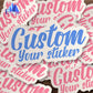 100Pcs Die-Cut Custom LOGO Sticker Brand Wedding Iabel Birthdays Baptism Stickers Design Your Own Stickers Personalize Stickers