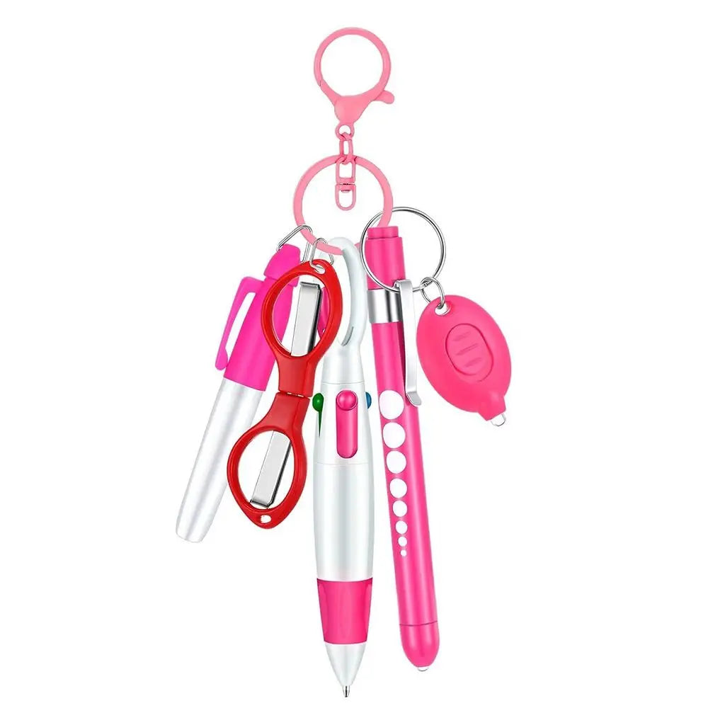 Nurse ID Badge Reel and Lanyard Set with Keychain and Clip - Portable Retractable Accessories for Healthcare Professionals