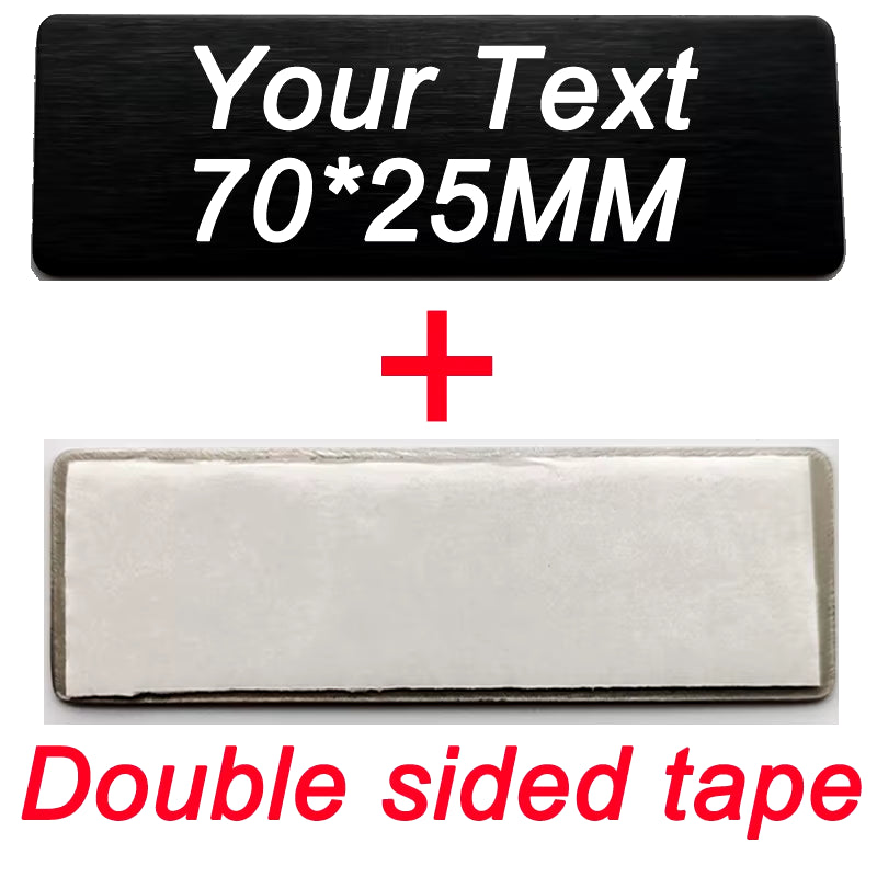 7*2.5CM Engraved Your Logo Text Plate Custom Badge Personalize Brooch Pin Double Sided Tape Magnet ID Door Wall Mailbox Name Tag