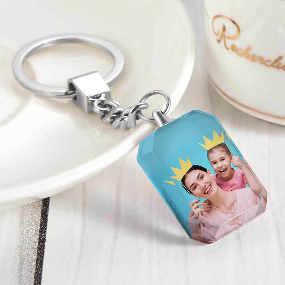 Customized Double Side Crystal Keychain With 2 Photos