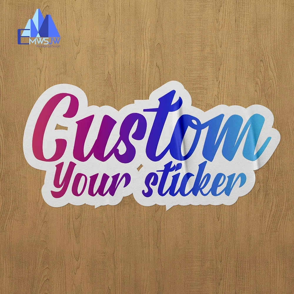 100Pcs Die-Cut Custom LOGO Sticker Brand Wedding Iabel Birthdays Baptism Stickers Design Your Own Stickers Personalize Stickers